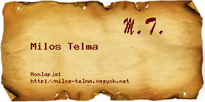 Milos Telma névjegykártya